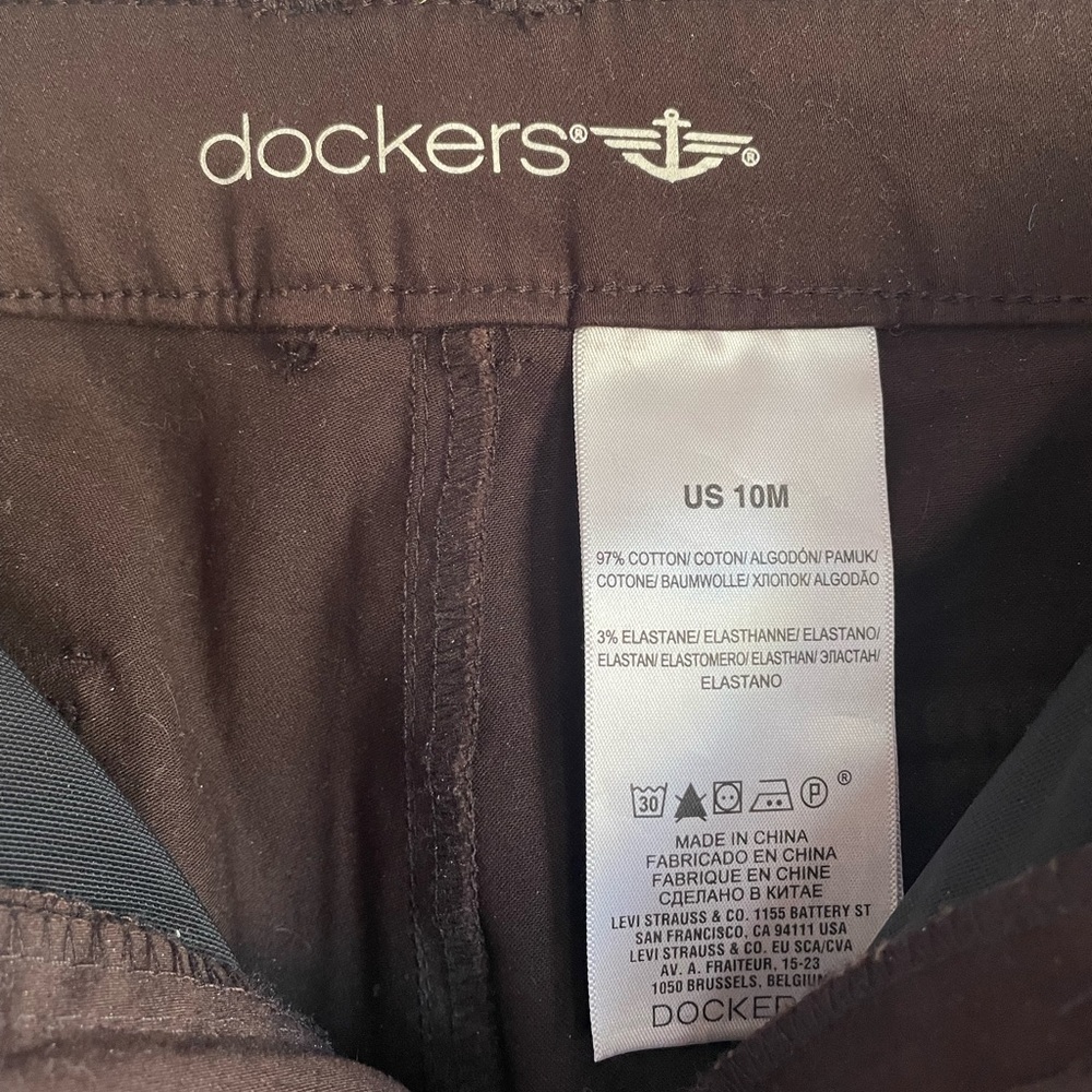 Dockers Women's Dark Brown Straight Leg Trousers Size 10 - Picture 5 of 5